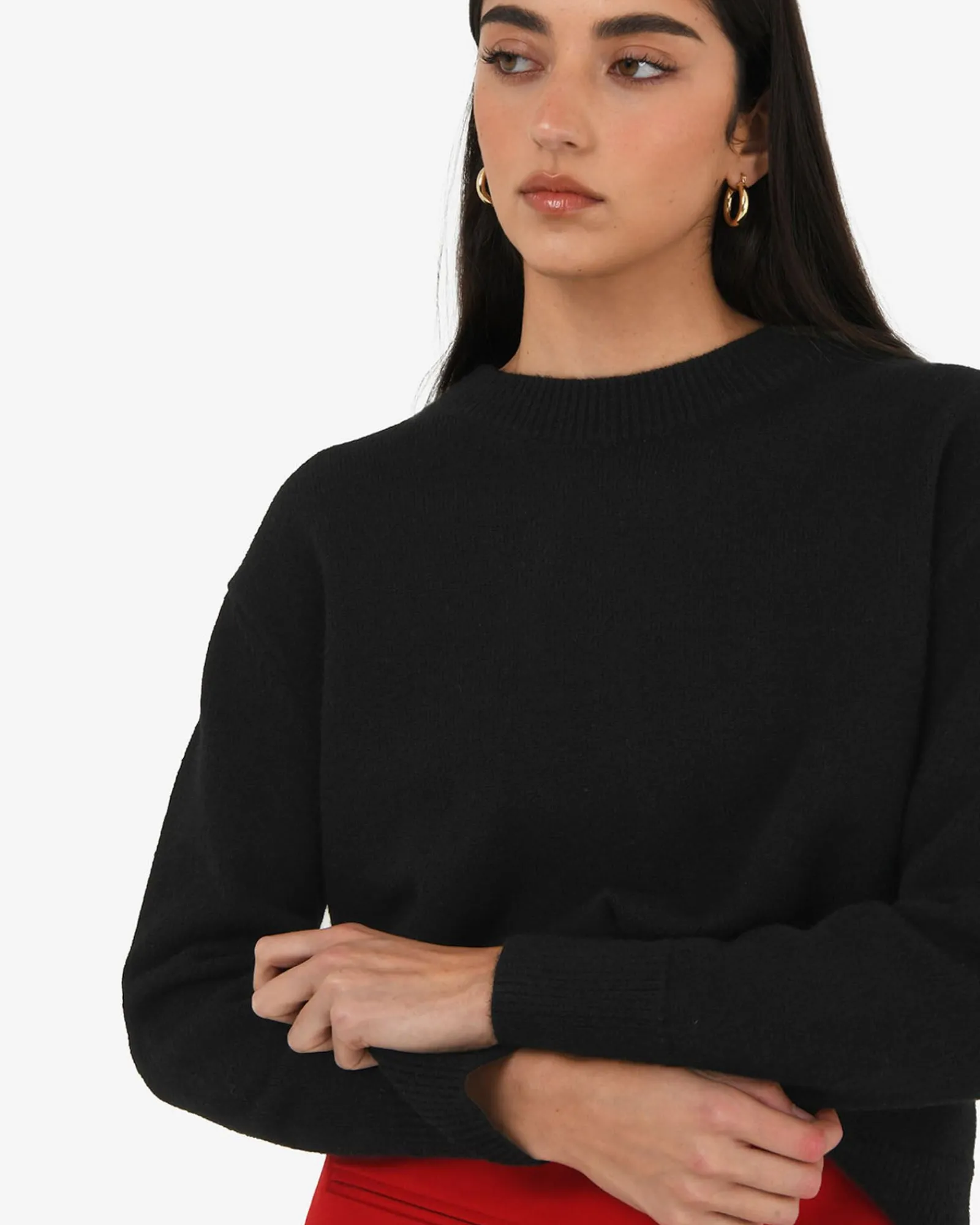 Forcast Joyli Round Neck Knit* Long Sleeve Tops|Work Tops