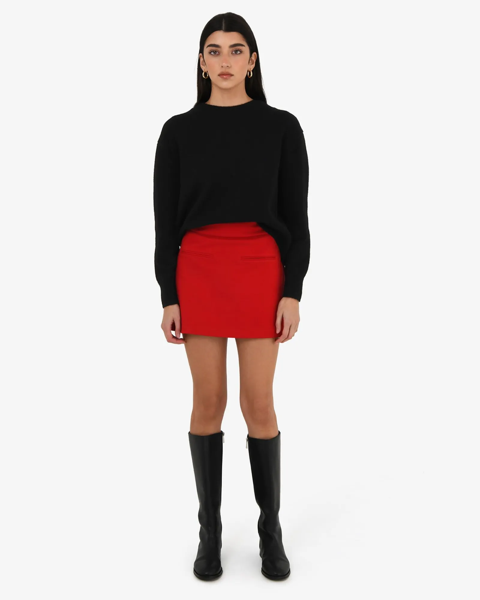 Forcast Joyli Round Neck Knit* Long Sleeve Tops|Work Tops