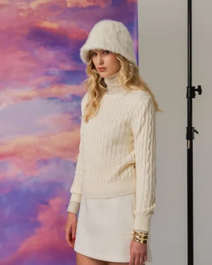 Forcast Juanita Cotton Cable Knit* Long Sleeve Tops|Work Tops