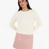 Forcast Juanita Cotton Cable Knit* Long Sleeve Tops|Work Tops