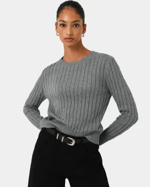 Forcast Juanita Cotton Cable Knit* T-Shirts & Tops|Long Sleeve Tops