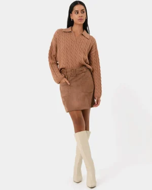 Forcast Julie Faux Suede Mini Skirt* Mini Skirts|Work Skirts