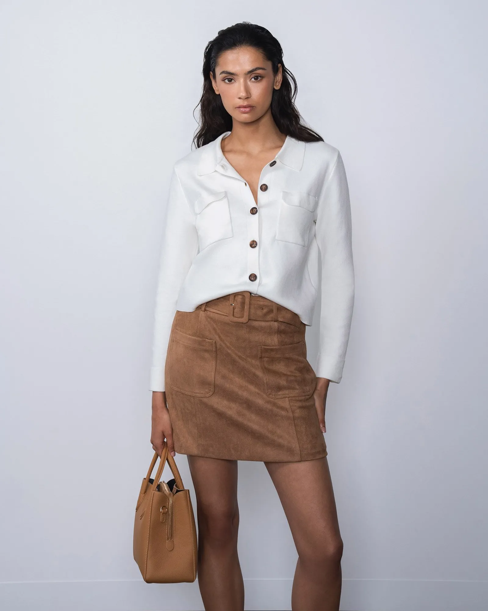 Forcast Julie Faux Suede Mini Skirt* Mini Skirts|Work Skirts