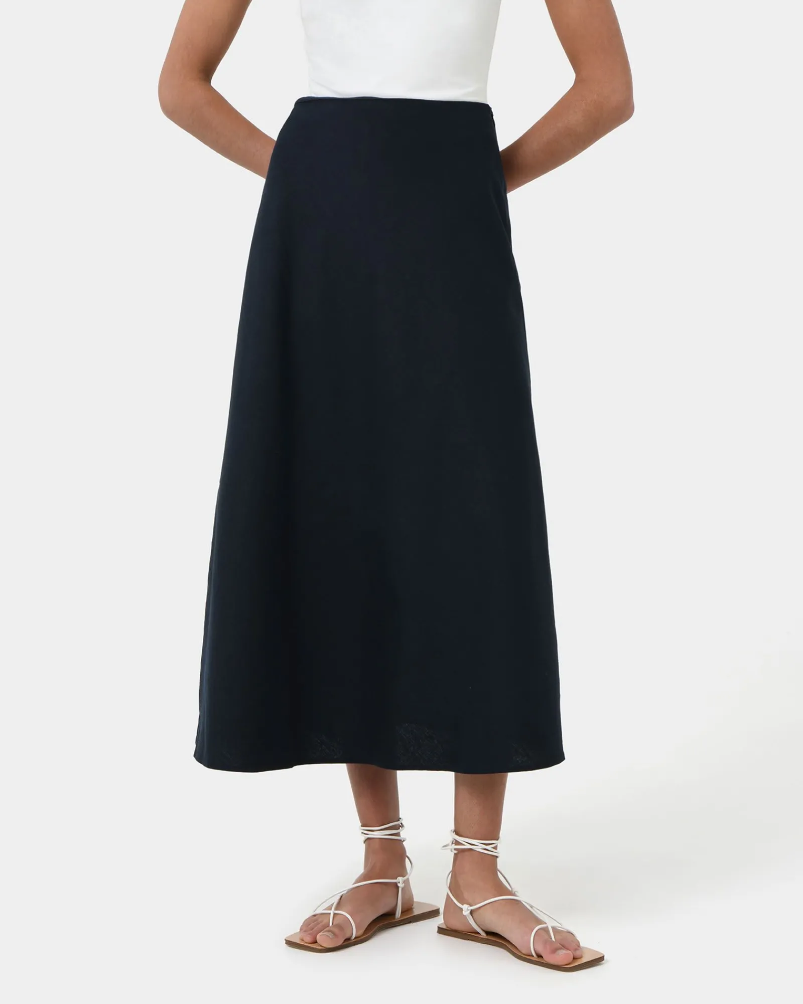 Forcast Kade Linen Blend Midi Skirt* Midi & Maxi Skirts|Work Skirts