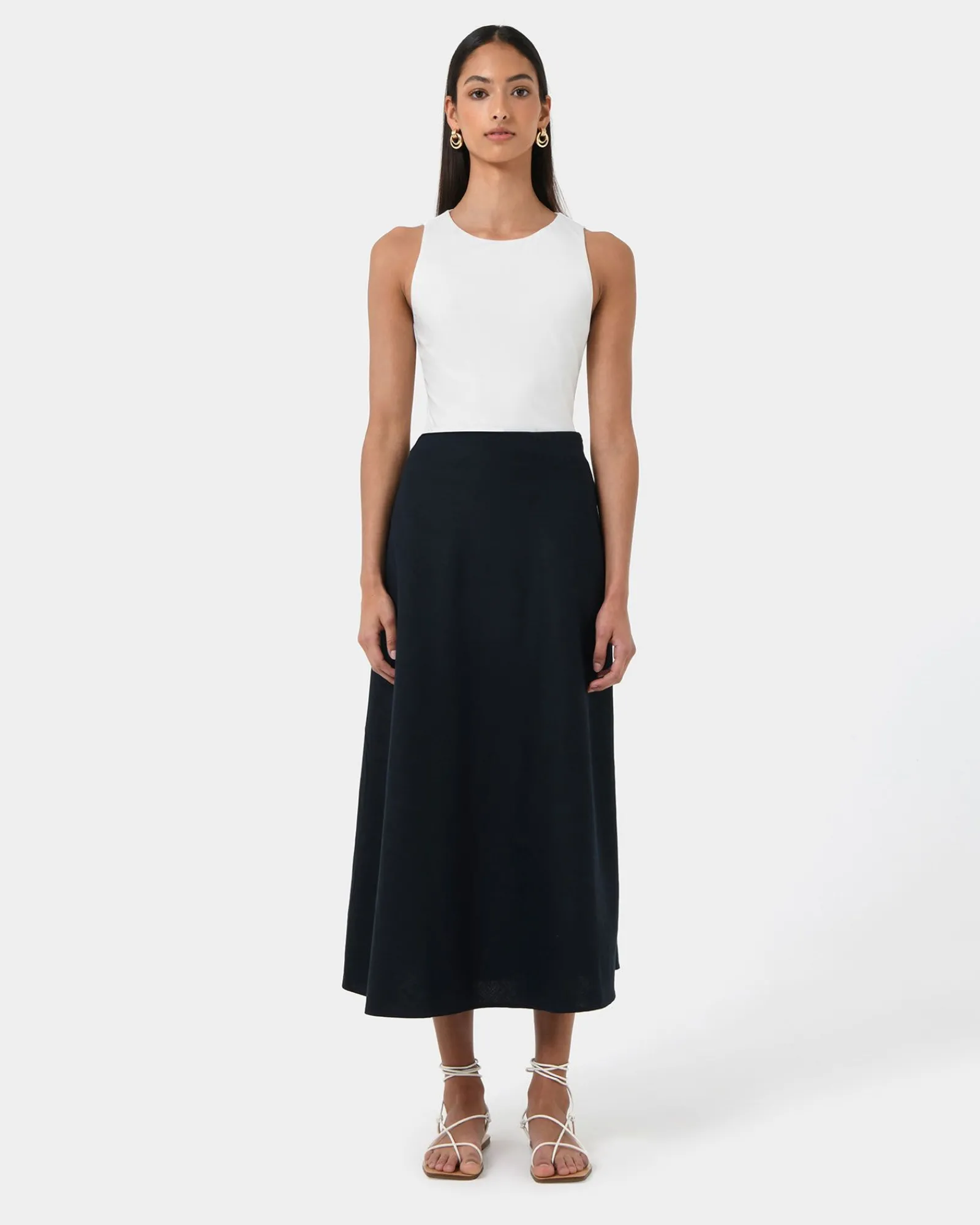 Forcast Kade Linen Blend Midi Skirt* Midi & Maxi Skirts|Work Skirts
