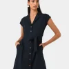 Forcast Kade V-neck Linen Dress* Midi Dresses|Midi Dresses
