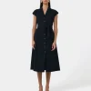 Forcast Kade V-neck Linen Dress* Midi Dresses|Midi Dresses