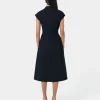 Forcast Kade V-neck Linen Dress* Midi Dresses|Midi Dresses