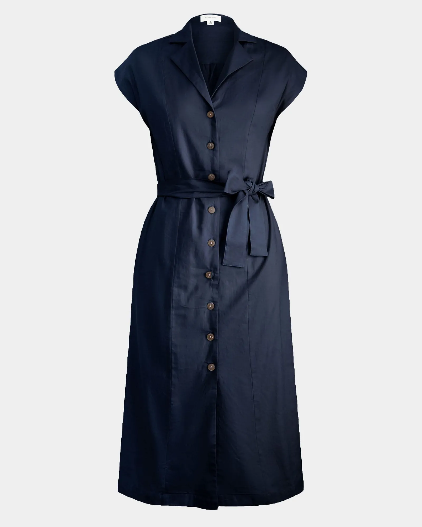 Forcast Kade V-neck Linen Dress* Midi Dresses|Midi Dresses