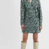 Forcast Keira Printed Mini Wrap Dress* Mini Dresses|Mini Dresses