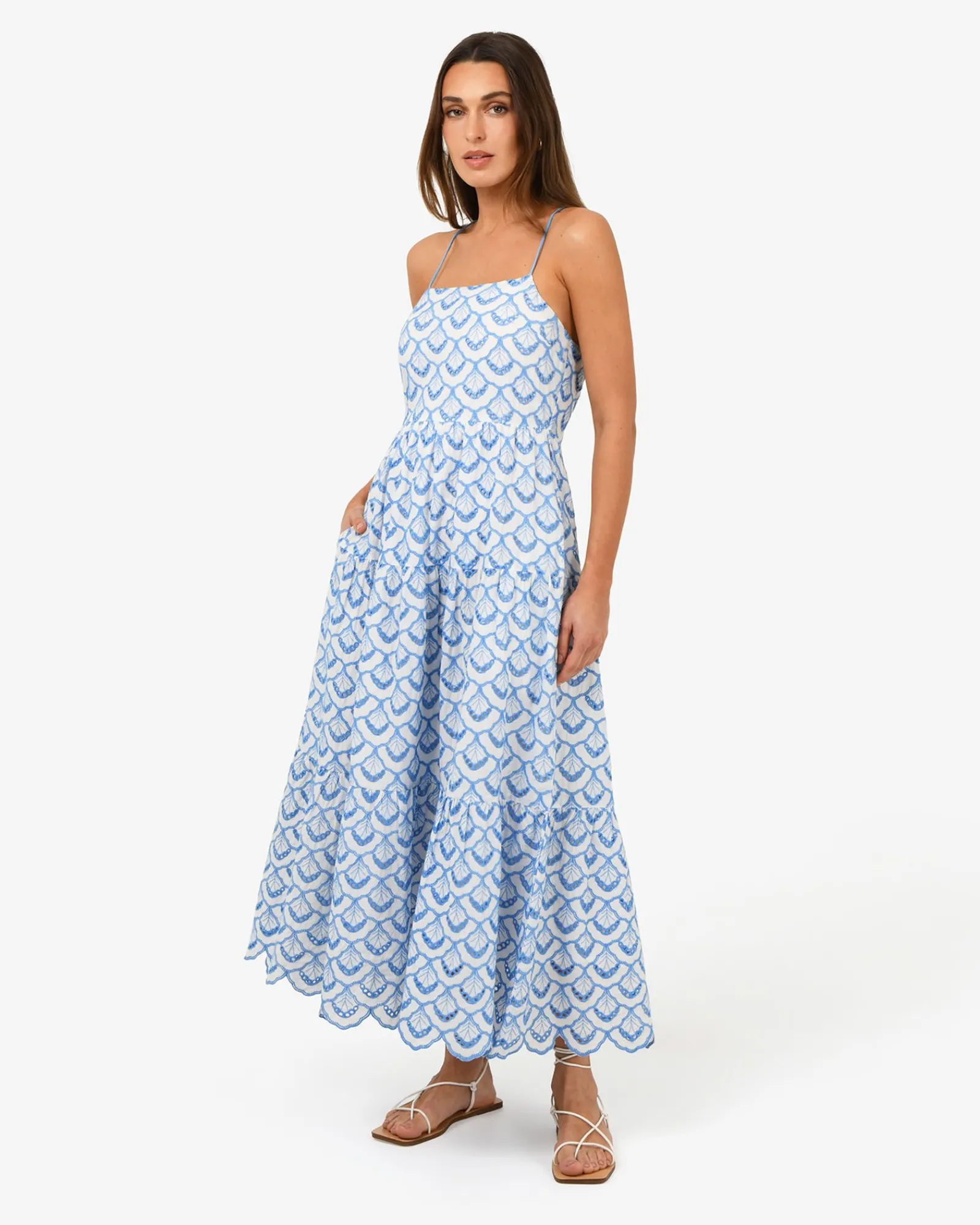 Forcast Kela Embroidery Maxi Dress* Conscious|Day Dresses