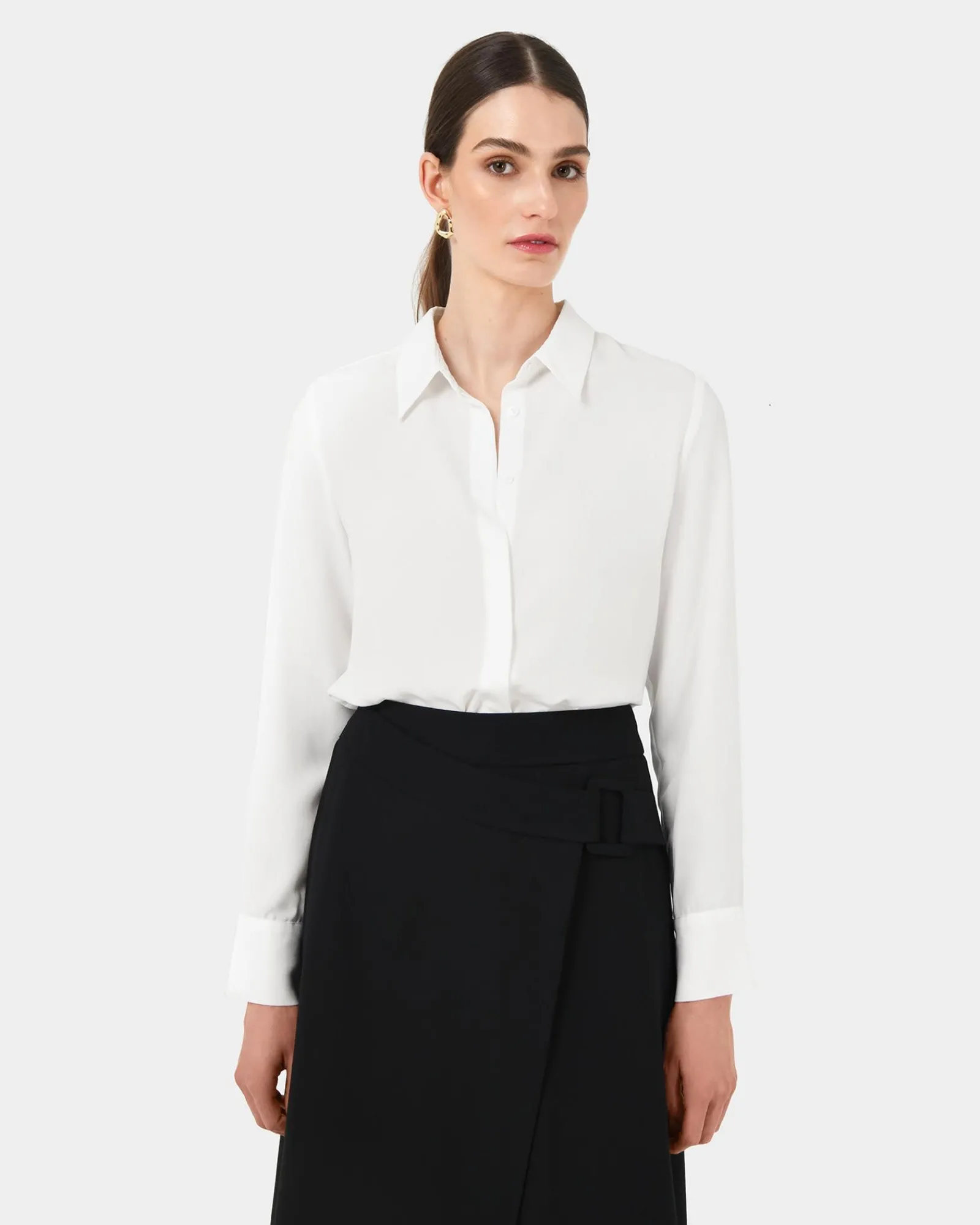 Forcast Kevin Relax Fit Crepe Shirt* Long Sleeve Tops|Shirts & Blouses