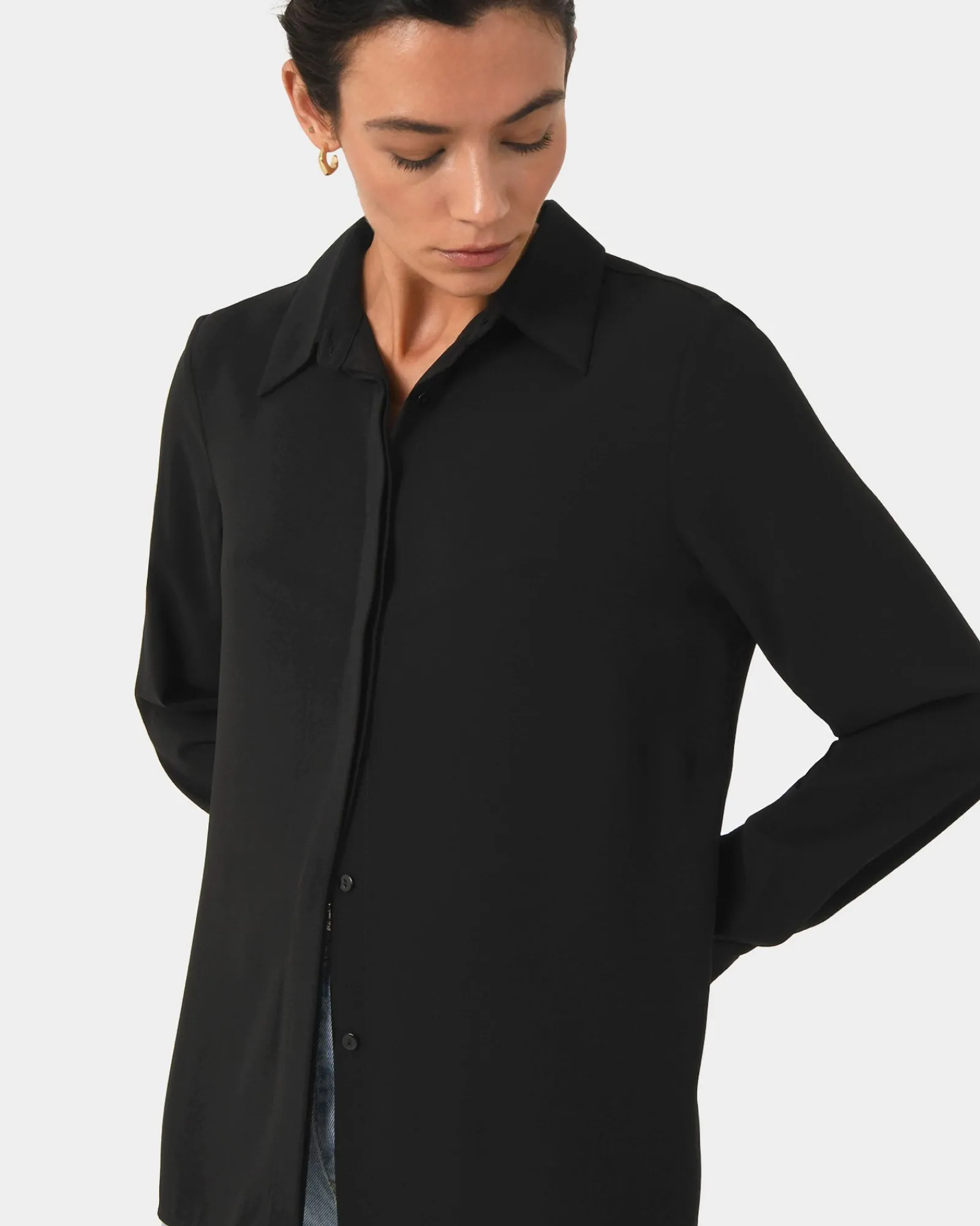 Forcast Kevin Relax Fit Crepe Shirt* Long Sleeve Tops|Shirts & Blouses