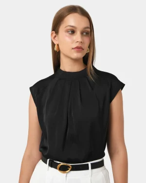 Forcast Kiar Pleated Satin Top* T-Shirts & Tops|Work Tops