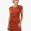 Forcast Kim Asymmetric Ruched Dress* Midi Dresses|Midi Dresses