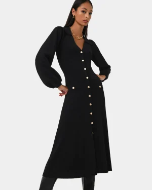 Forcast Lara Collar Midi Knit Dress* Midi Dresses|Midi Dresses