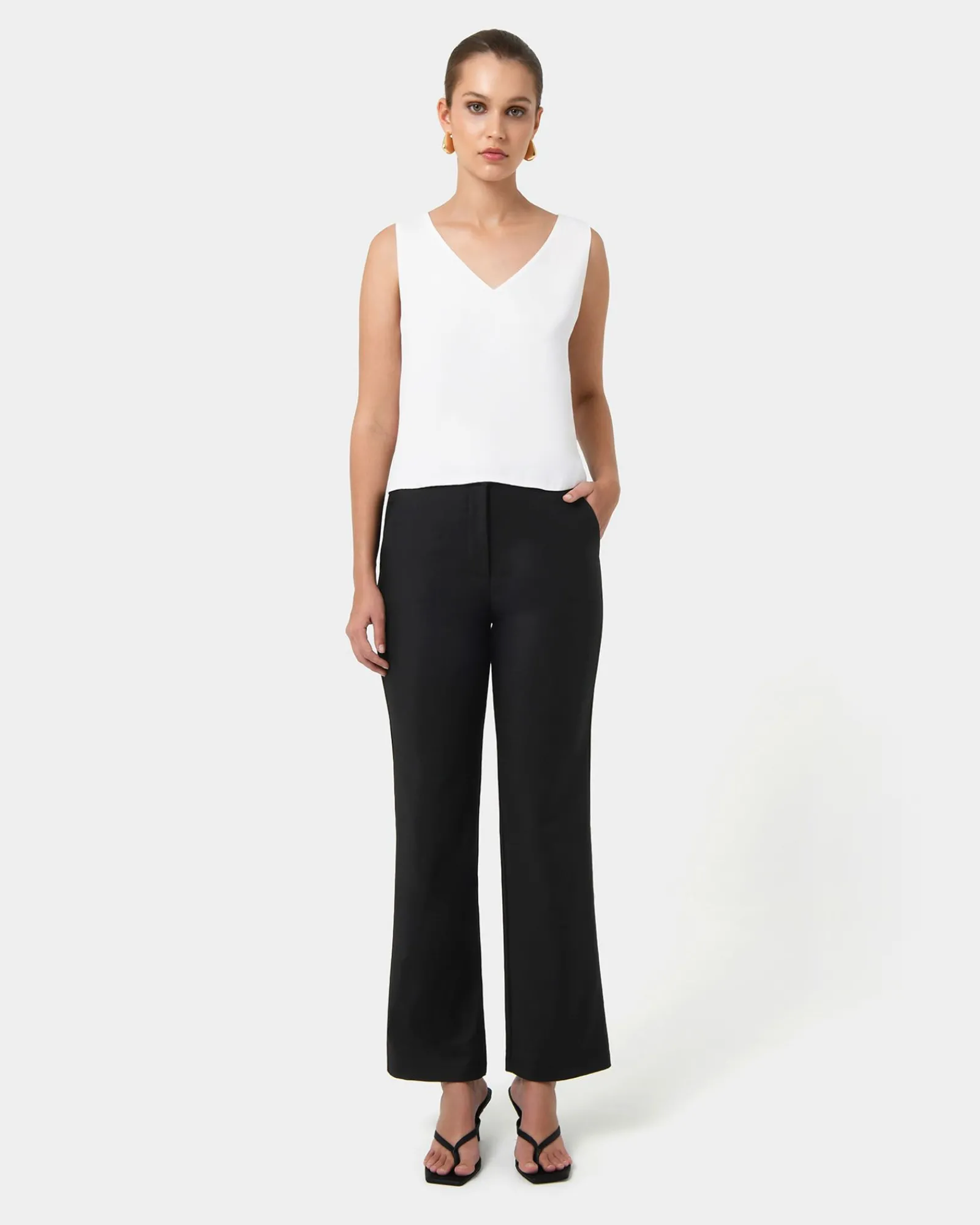 Forcast Lauren Straight Pants* High-Waisted Pants|Straight Leg Pants