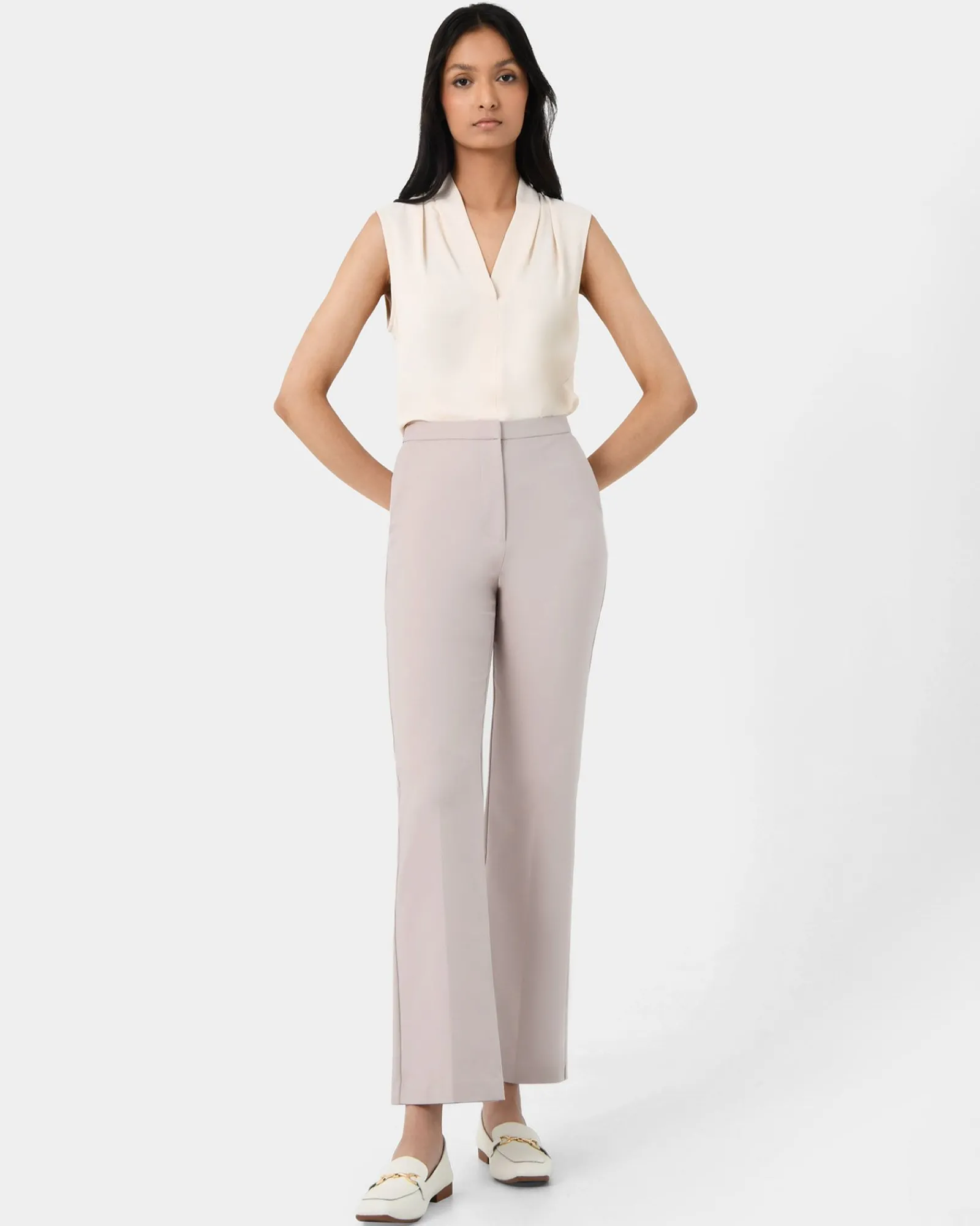 Forcast Lauren Straight Pants* High-Waisted Pants|Straight Leg Pants
