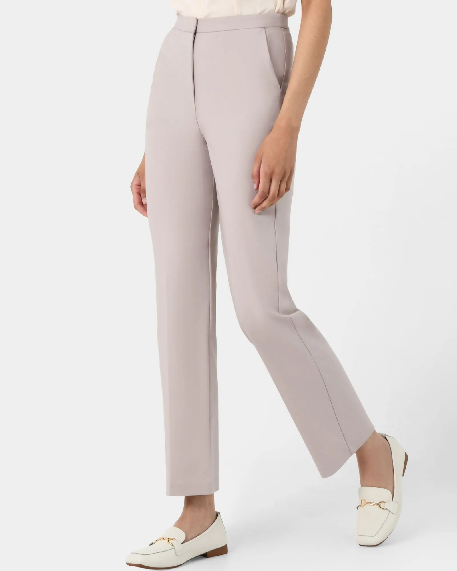 Forcast Lauren Straight Pants* High-Waisted Pants|Straight Leg Pants