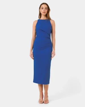 Forcast Leah Side Ruched Midi Dress* Midi Dresses|Midi Dresses
