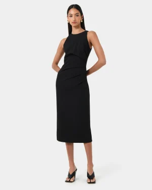 Forcast Leah Side Ruched Midi Dress* Midi Dresses|Midi Dresses