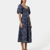 Forcast Leen Puff Sleeve Midi Dress* Conscious|Midi Dresses