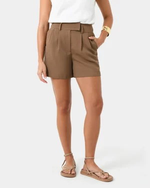 Forcast Lexee Pleat Front Short* High-Waisted Pants|Work Pants