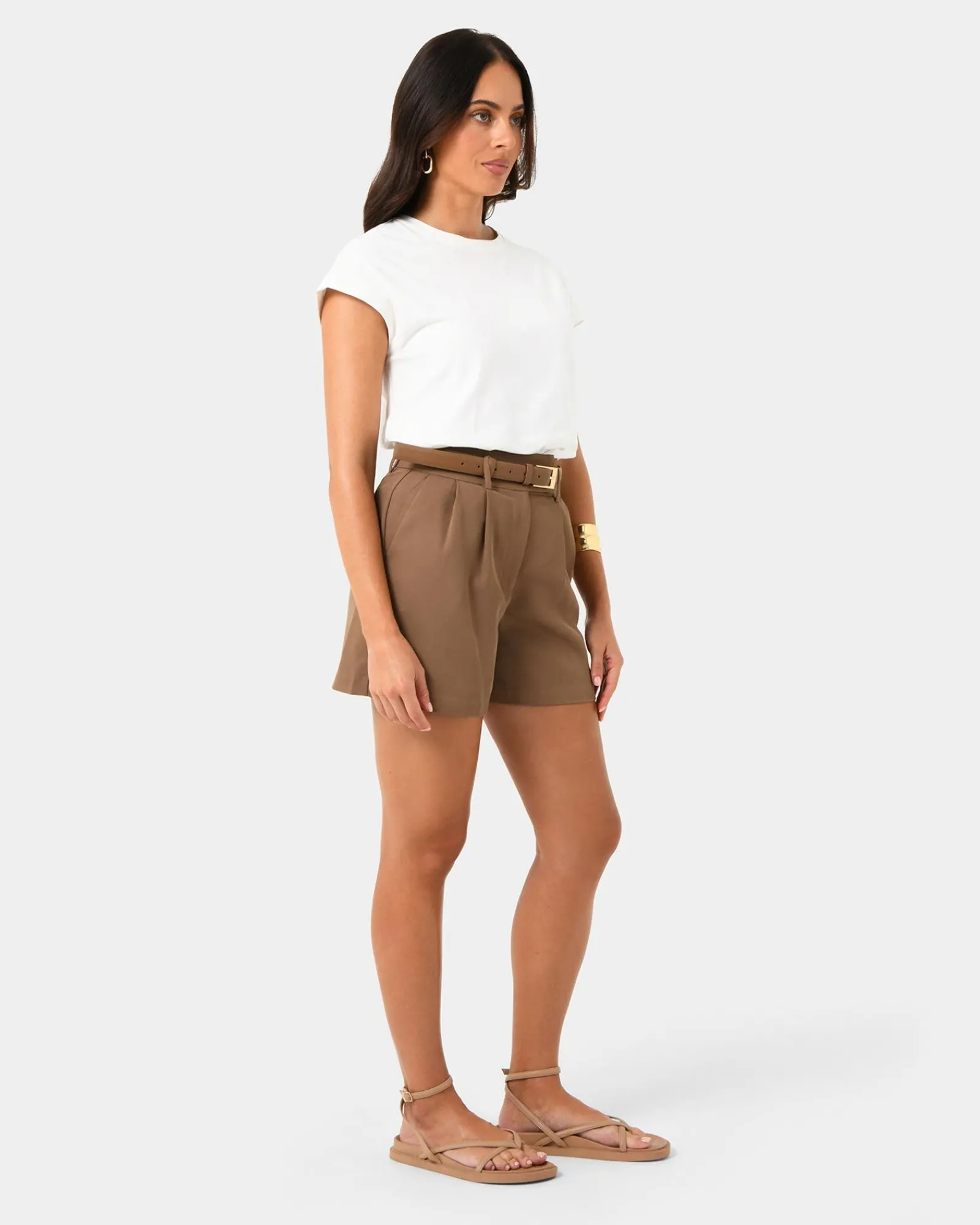 Forcast Lexee Pleat Front Short* High-Waisted Pants|Work Pants