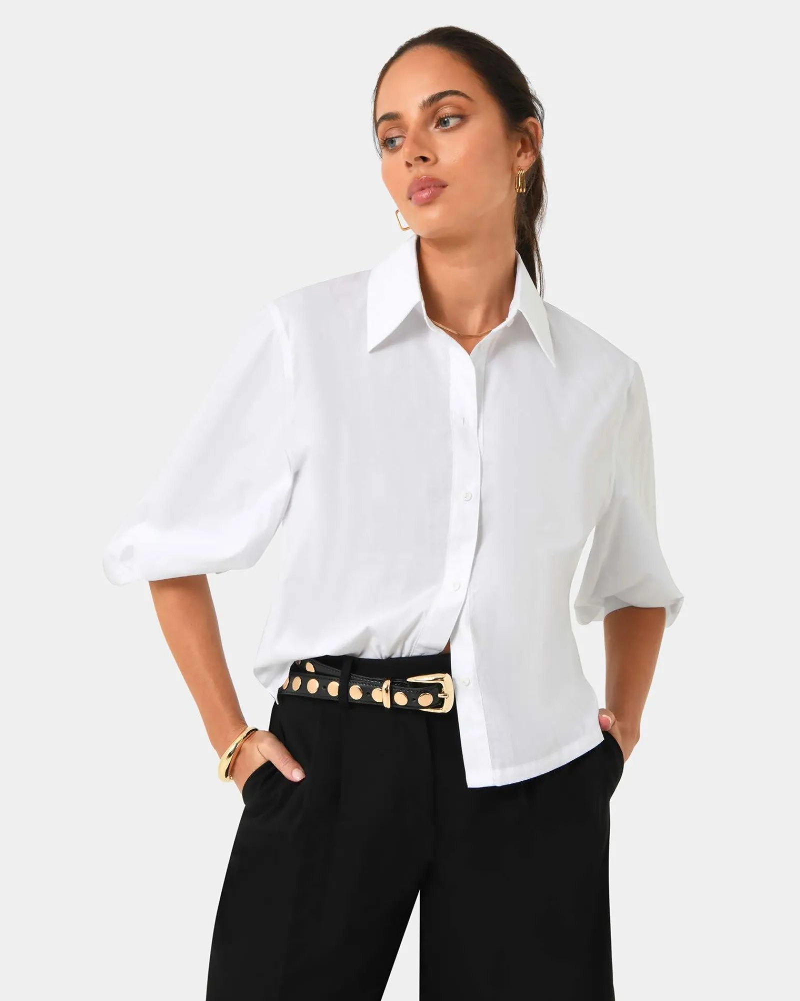 Forcast Lica Puff Sleeve Shirt* T-Shirts & Tops|Long Sleeve Tops
