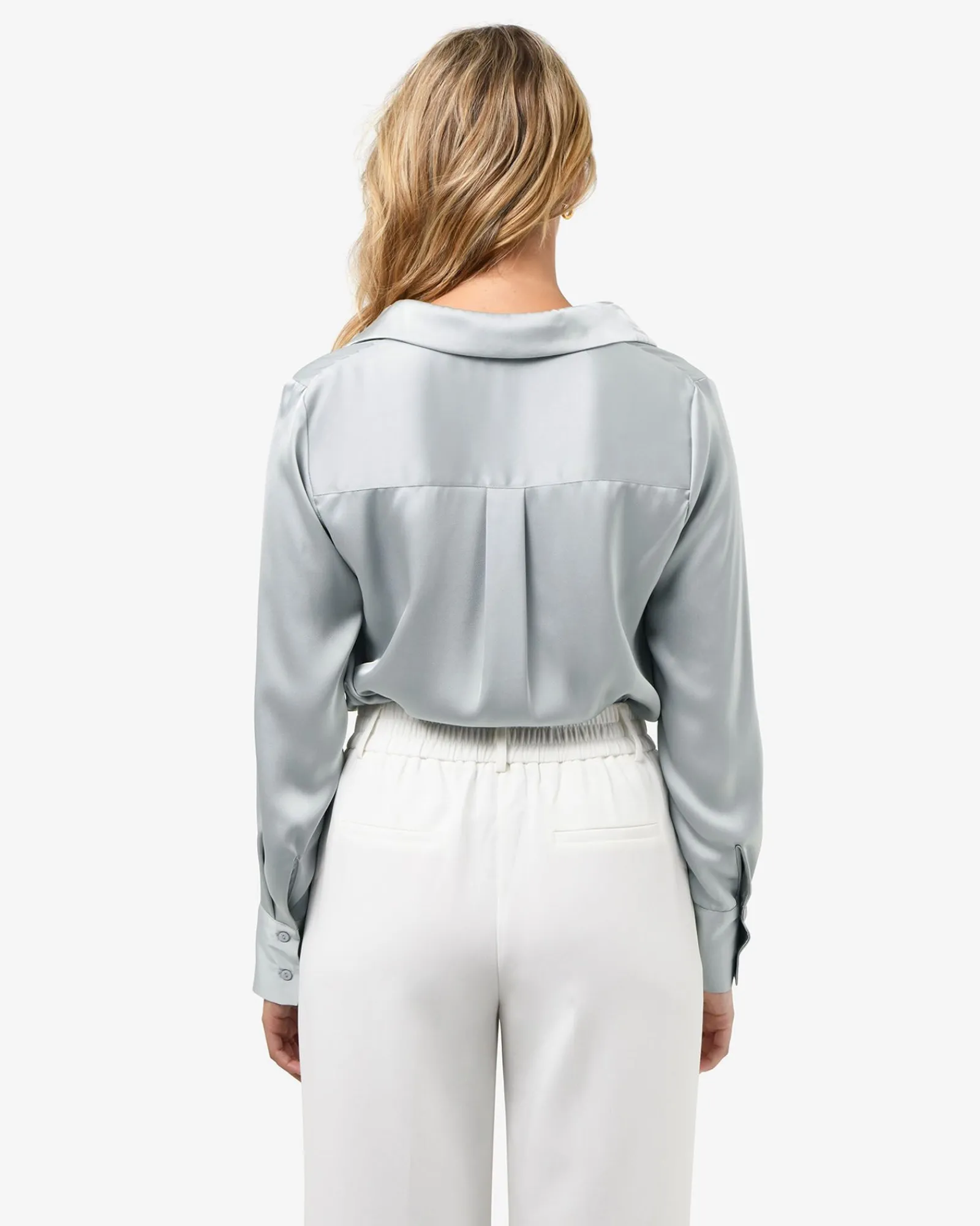 Forcast Lila V-neck Satin Blouse* T-Shirts & Tops|Long Sleeve Tops