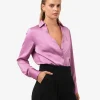 Forcast Lila V-neck Satin Blouse* Long Sleeve Tops|Shirts & Blouses