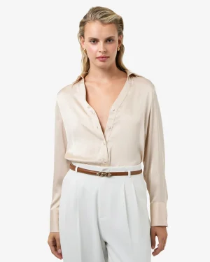 Forcast Lila V-neck Satin Blouse* T-Shirts & Tops|Long Sleeve Tops