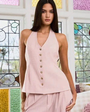 Forcast Lola Halter Neck Peplum Vest* Work Tops|Vests & Waistcoats