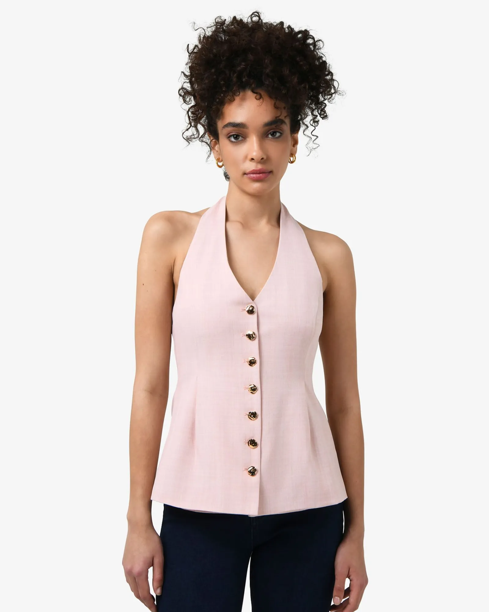 Forcast Lola Halter Neck Peplum Vest* Work Tops|Vests & Waistcoats