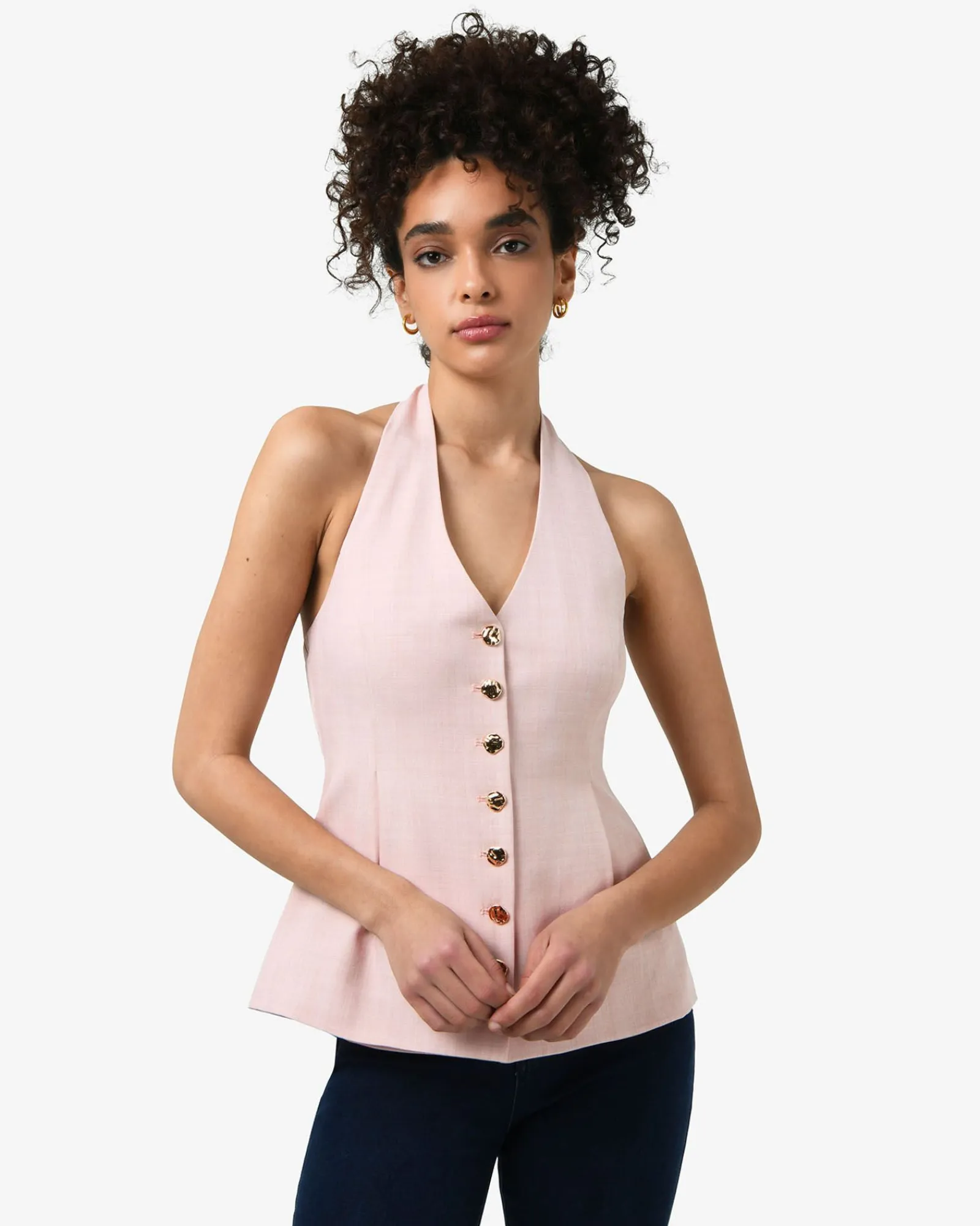 Forcast Lola Halter Neck Peplum Vest* Work Tops|Vests & Waistcoats