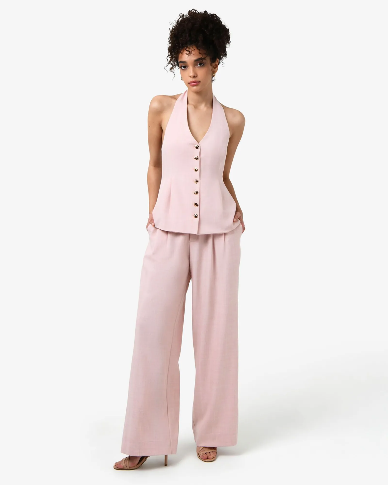 Forcast Lola Halter Neck Peplum Vest* Work Tops|Vests & Waistcoats