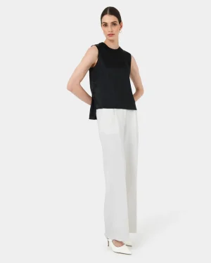 Forcast Louisa Round Neck Satin Top* T-Shirts & Tops|Work Tops