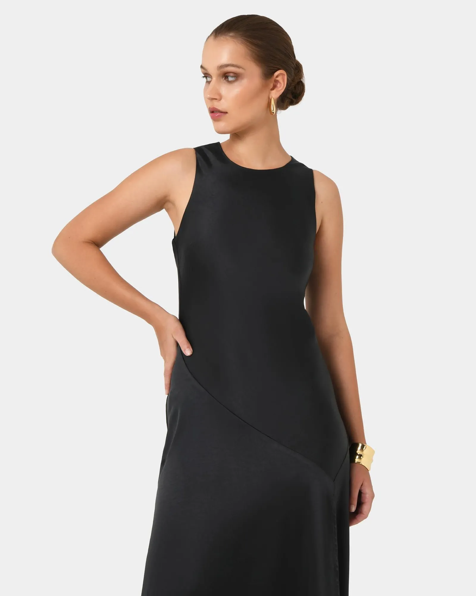 Forcast Louisa Satin Bias Dress* Maxi Dresses|Maxi Dresses