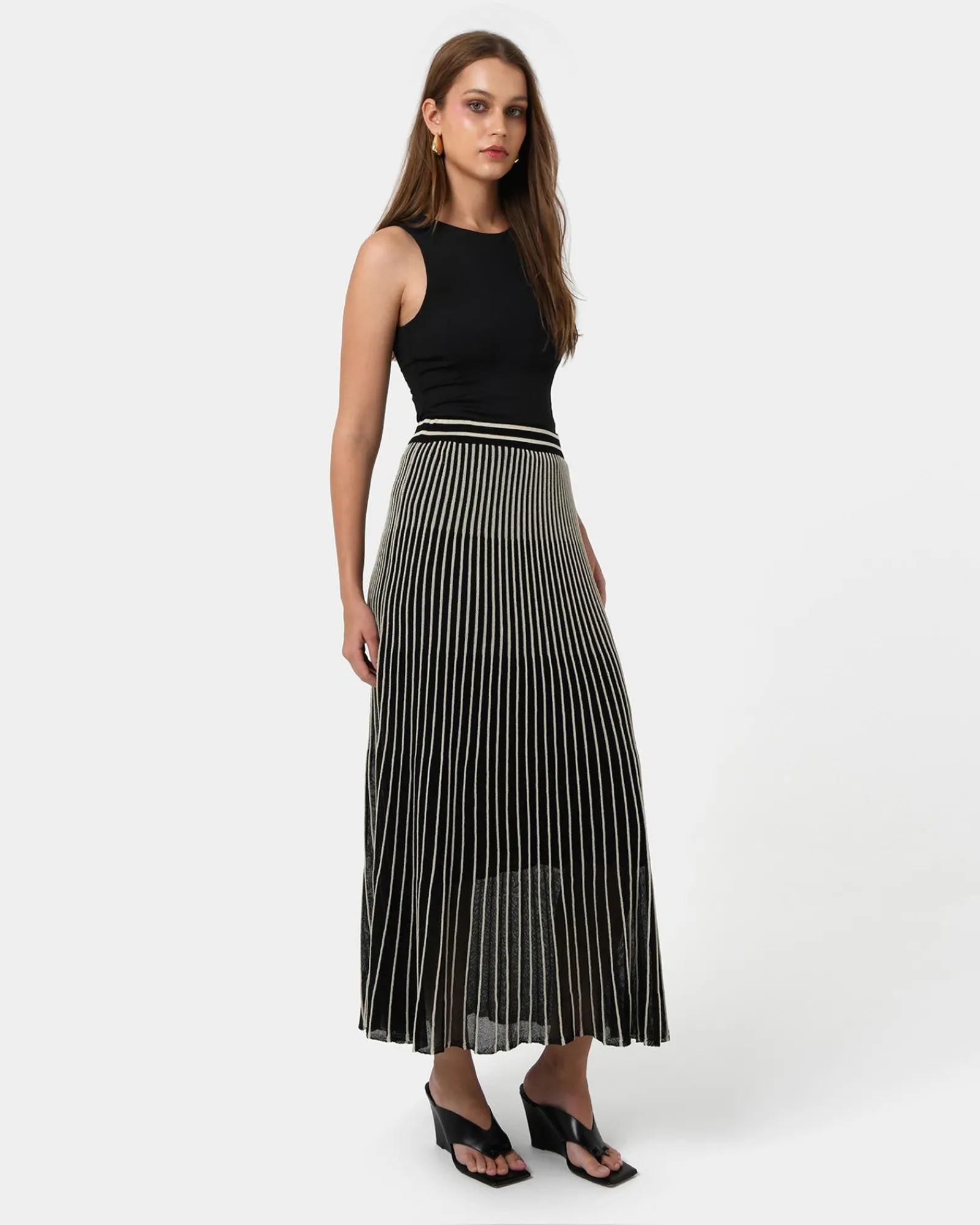 Forcast Lucy Pleat Knit Midi Skirt* Midi & Maxi Skirts|Work Skirts