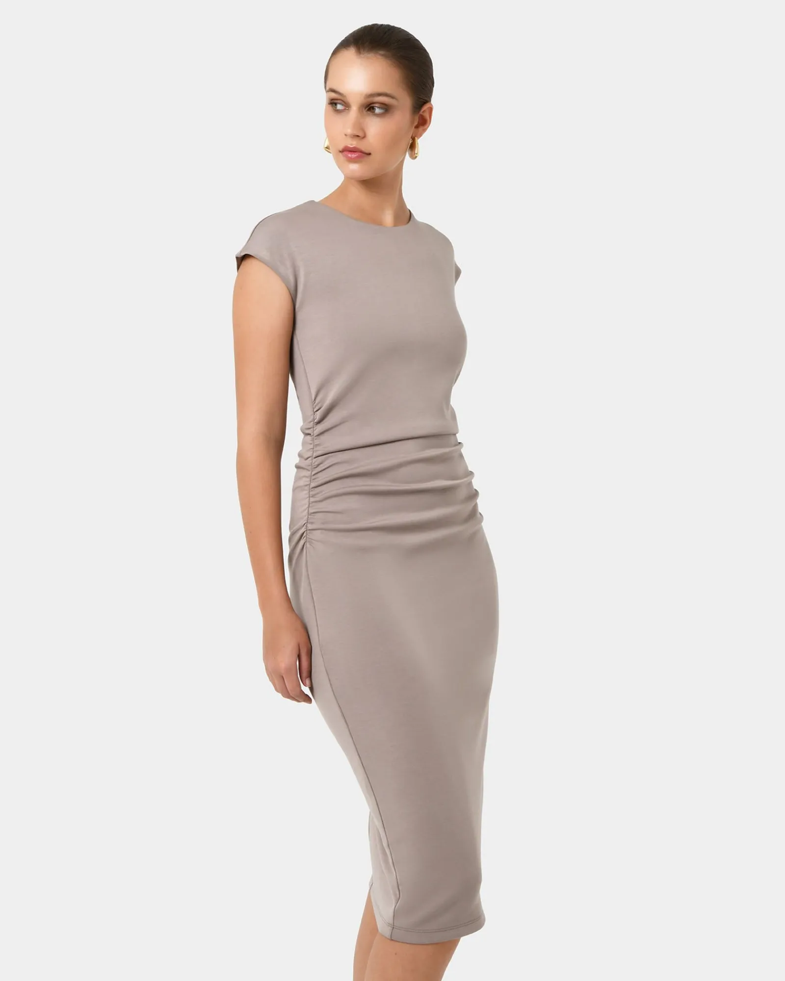Forcast Lulu Ruched Midi Dress* Midi Dresses|Midi Dresses