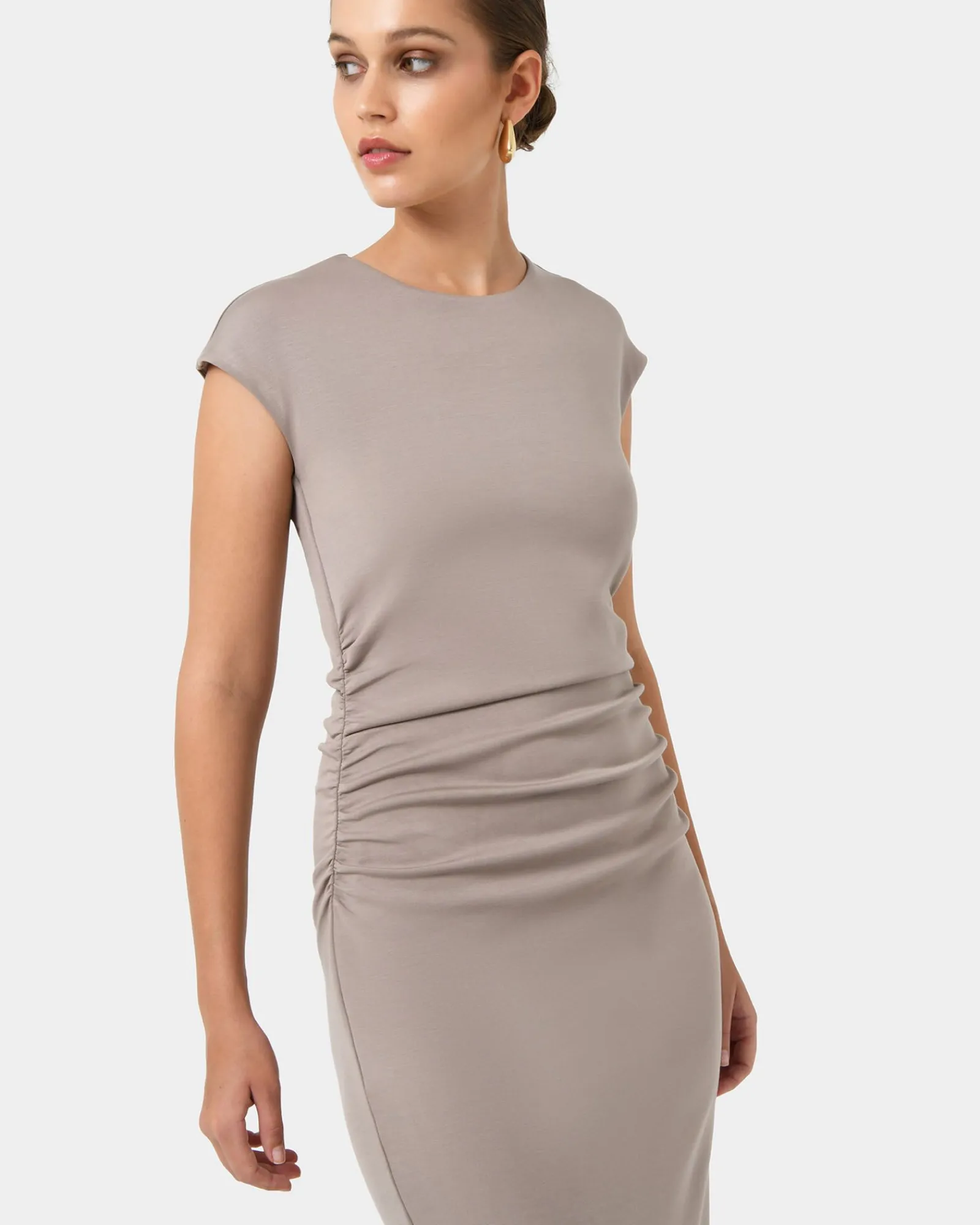 Forcast Lulu Ruched Midi Dress* Midi Dresses|Midi Dresses
