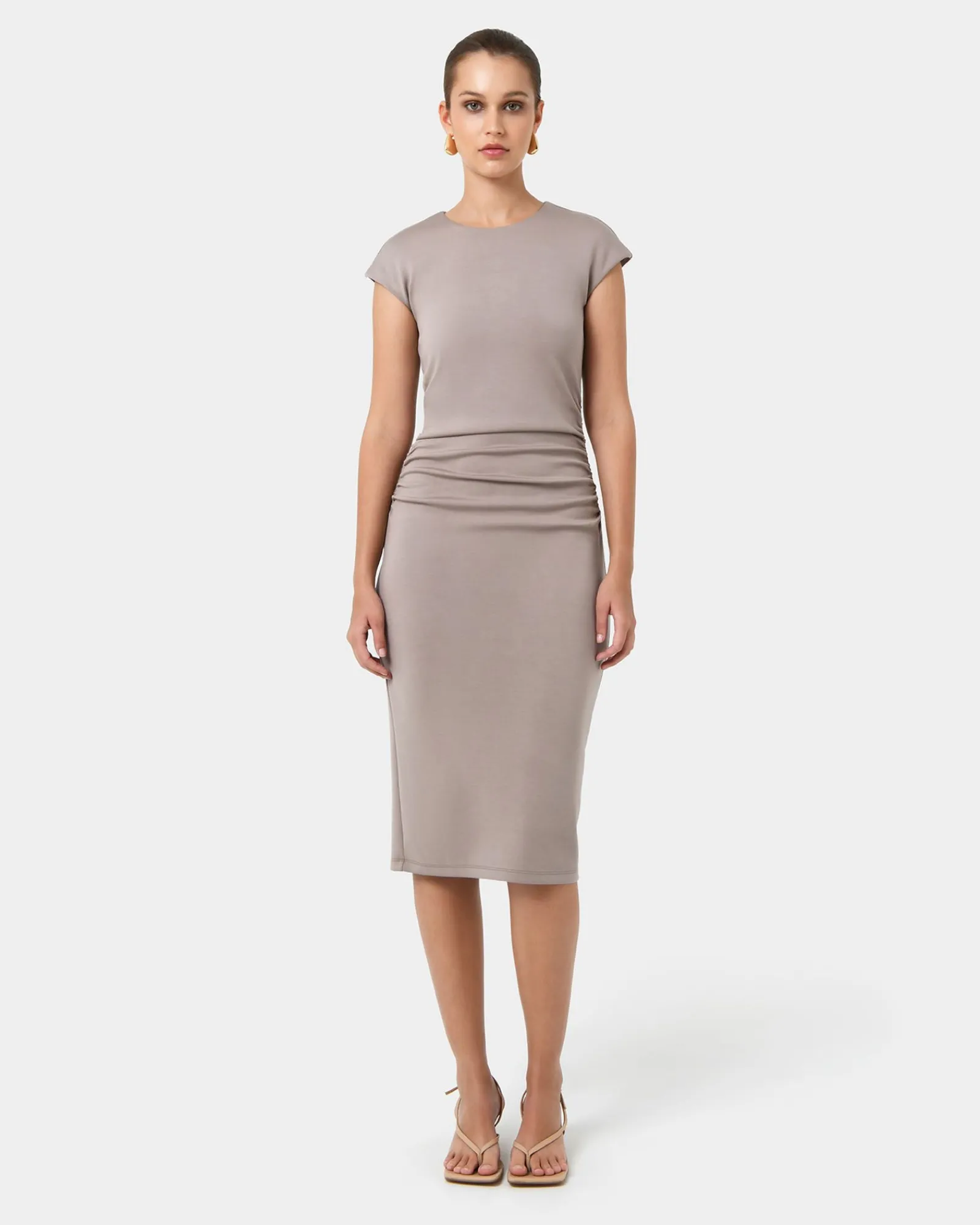 Forcast Lulu Ruched Midi Dress* Midi Dresses|Midi Dresses