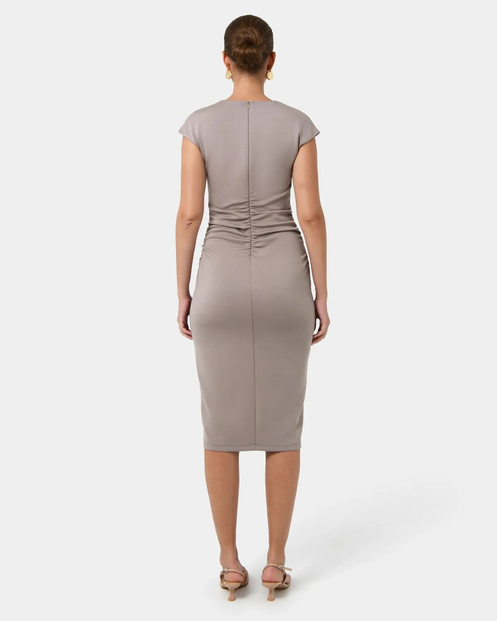 Forcast Lulu Ruched Midi Dress* Midi Dresses|Midi Dresses