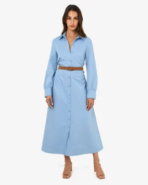 Forcast Lune Ruched Shirt Dress* Midi Dresses|Midi Dresses