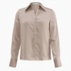 Forcast Mae Satin Shirt* T-Shirts & Tops|Long Sleeve Tops