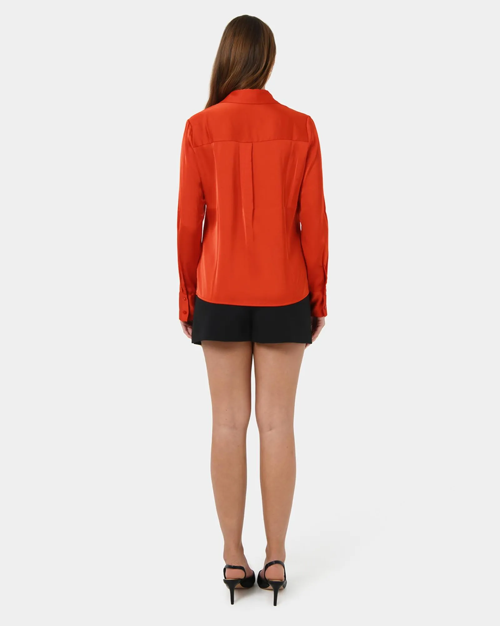 Forcast Mae Satin Shirt* T-Shirts & Tops|Long Sleeve Tops