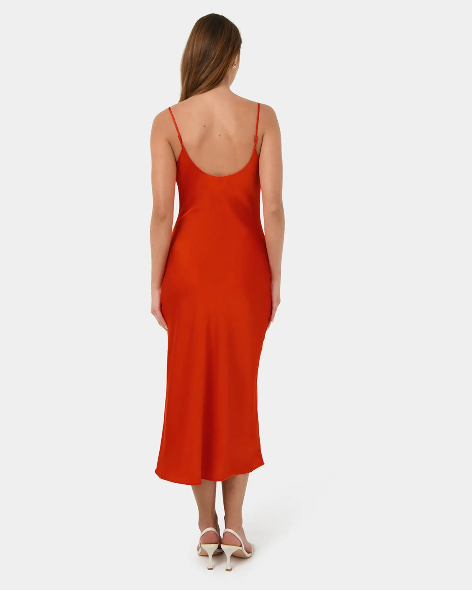 Forcast Mae Side Ruched Satin Dress* Midi Dresses|Midi Dresses