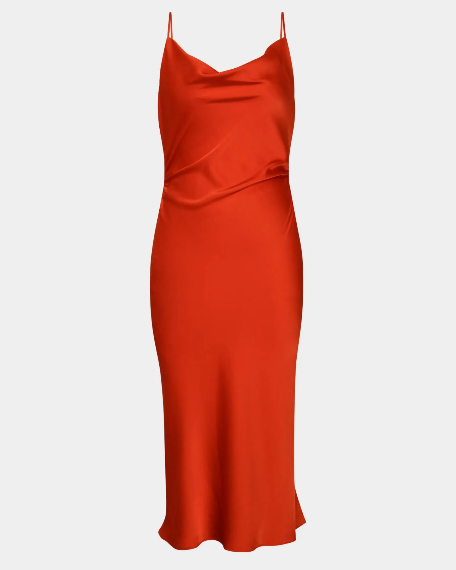 Forcast Mae Side Ruched Satin Dress* Midi Dresses|Midi Dresses