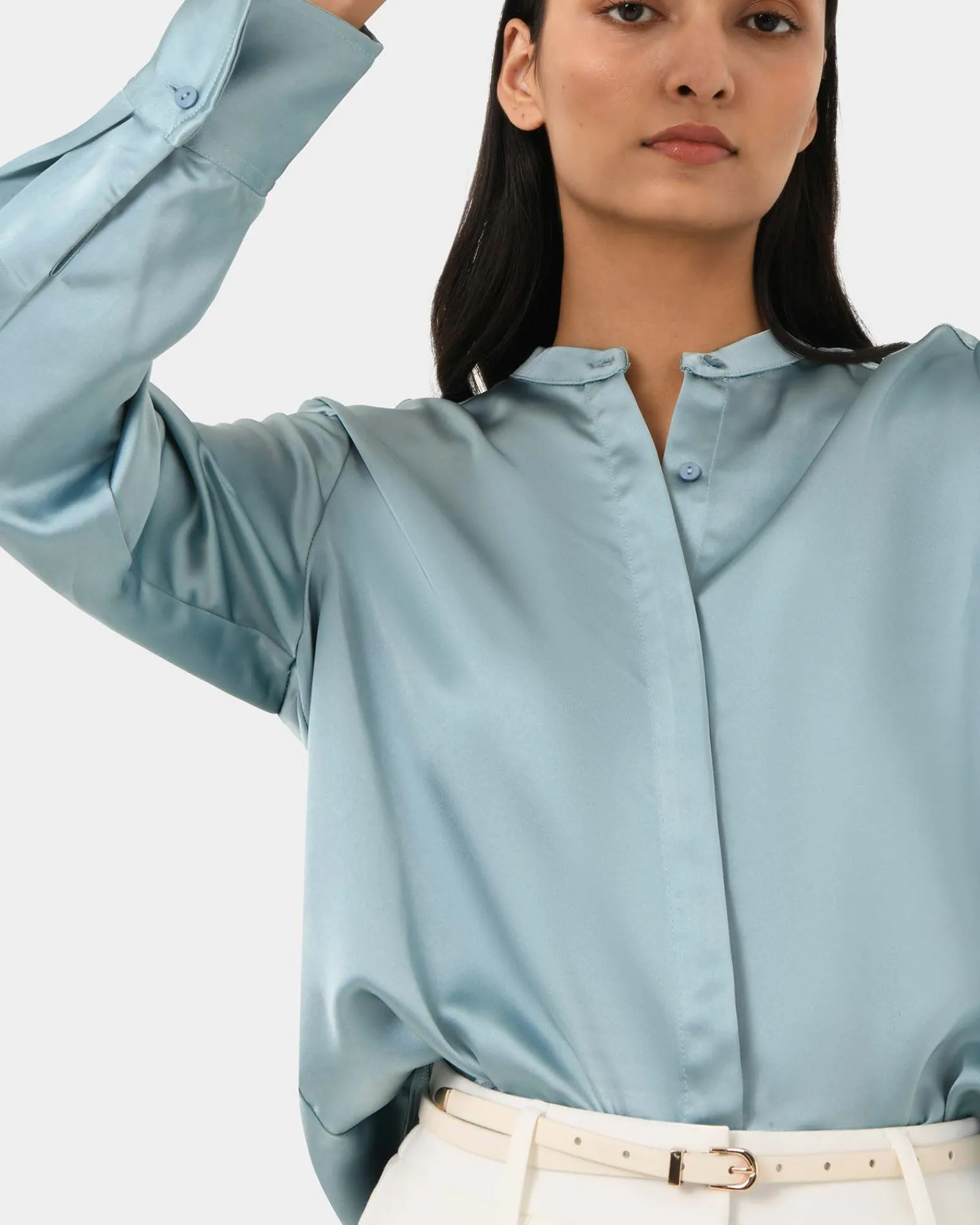 Forcast Maira Stand Collar Blouse* Long Sleeve Tops|Shirts & Blouses