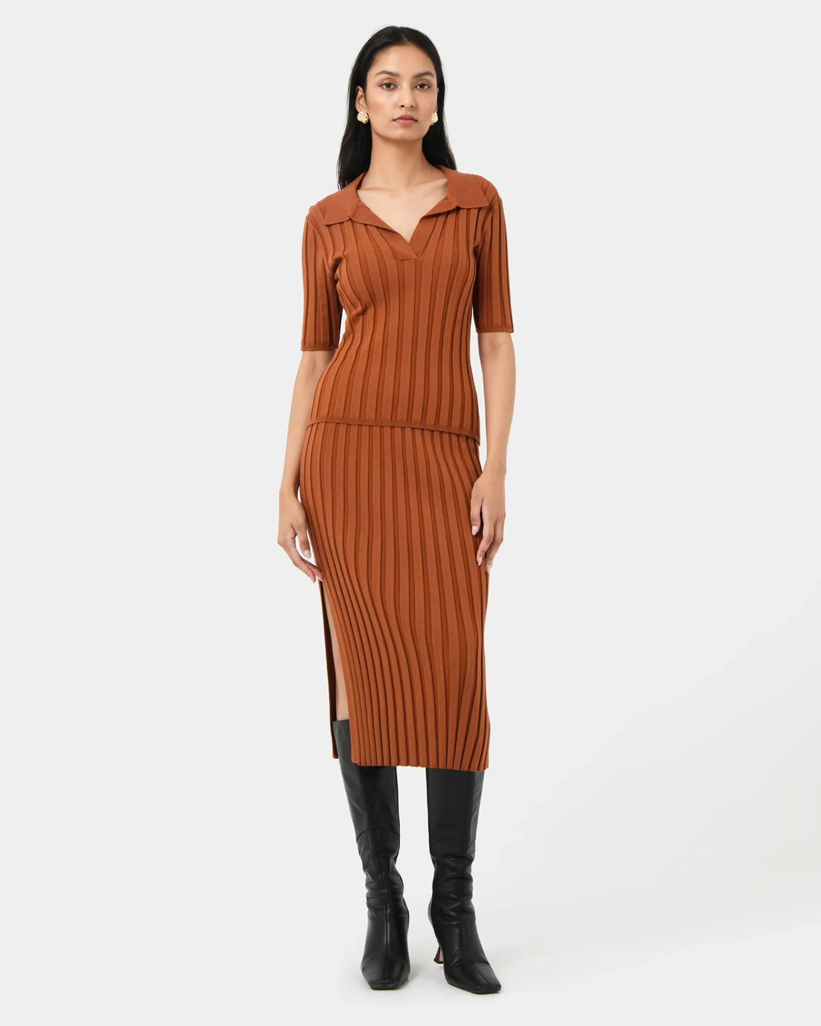 Forcast Manhattan Polo Knit Top* T-Shirts & Tops|Work Tops